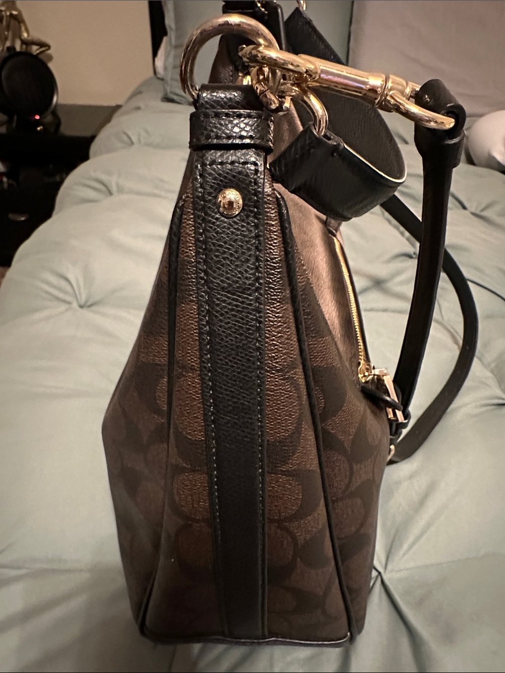 Coach Dark Brown Signature Hobo with Gold Accent - Picture 8 of 8